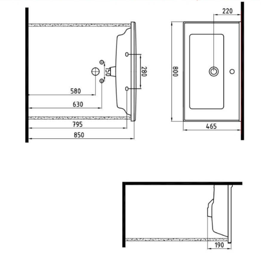 Bien Banyo Neptün Konsollu Lavabo 80 cm Beyaz - 2