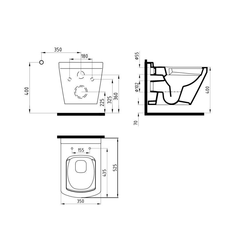 Bien Banyo Neptün No-Rim Kanalsız Asma Klozet - 2