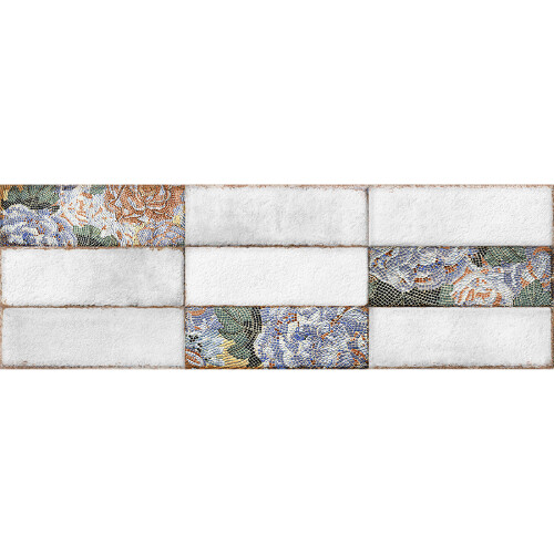 Bien Seramik 30x90 cm Juno Mosaic Floral Dekofon Duvar Karosu