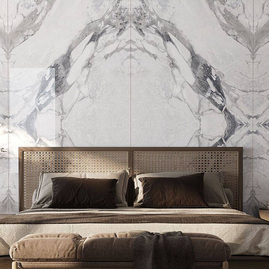 Bien Seramik BIQSLAB 120x280 cm Ophera Grey Bookmatch Duvar Karosu - 1