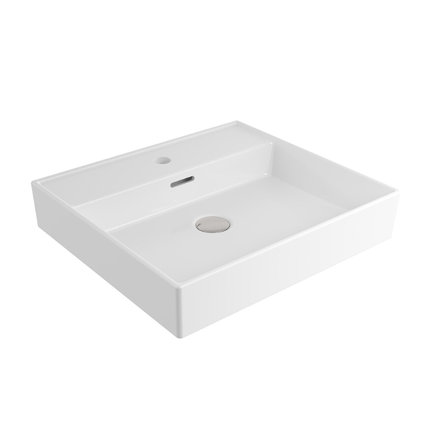 Bocchi Milano Tezgah Üstü 50 cm Lavabo Parlak Beyaz - Bocchi