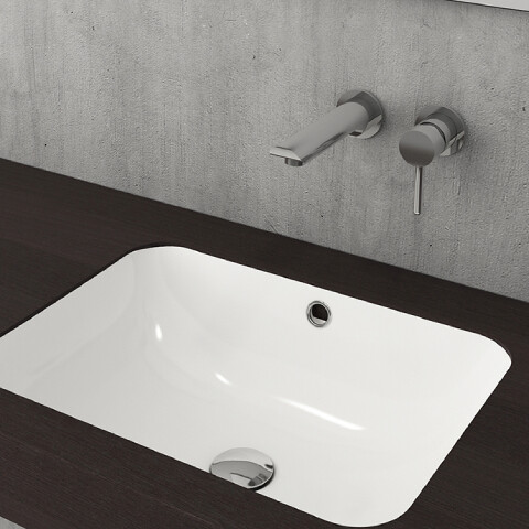 Bocchi - Bocchi Scala Arch Tezgah Altı Lavabo 55 cm Parlak Beyaz