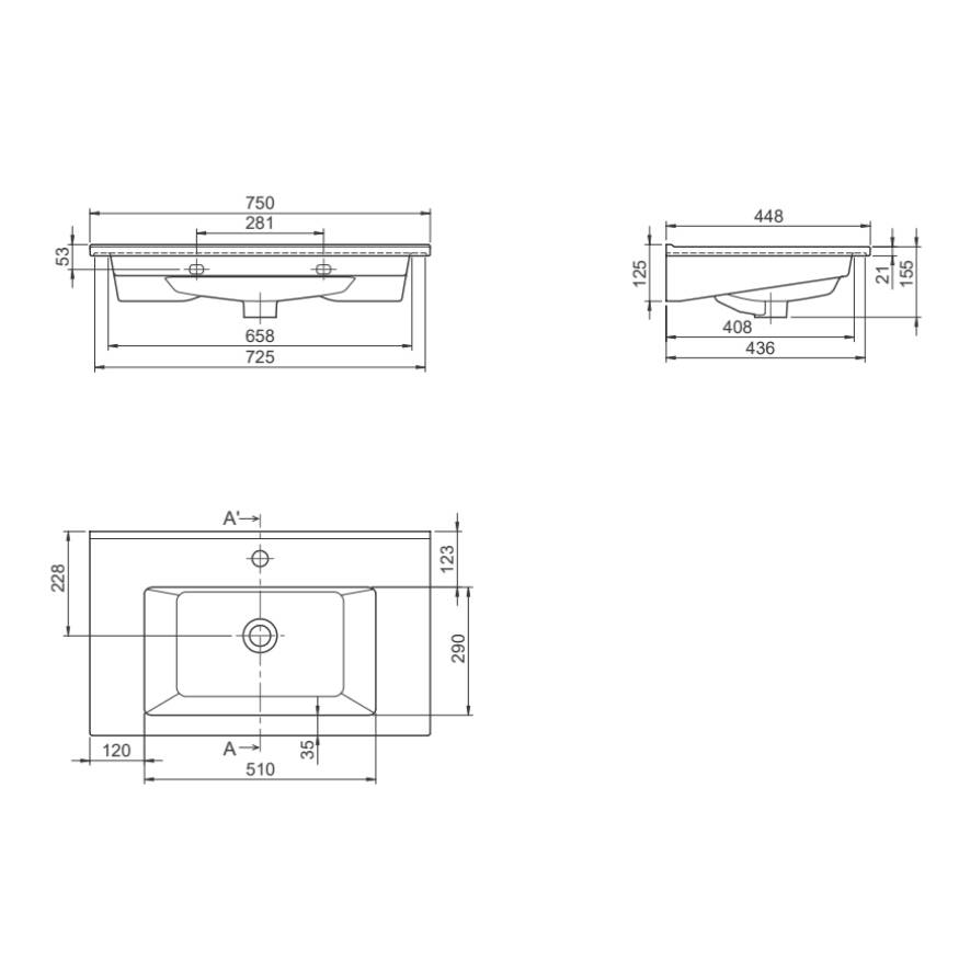 Cerastyle Arte Etajerli Lavabo 75x45 cm - 4
