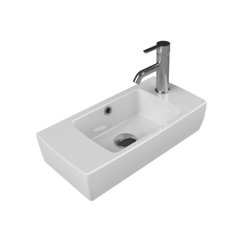 CeraStyle - Cerastyle City Tezgah Üstü Lavabo 25x50 cm Batarya Deliği Sağ