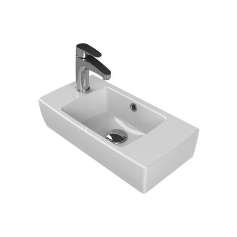 CeraStyle - Cerastyle City Tezgah Üstü Lavabo 25x50 cm Batarya Deliği Sol