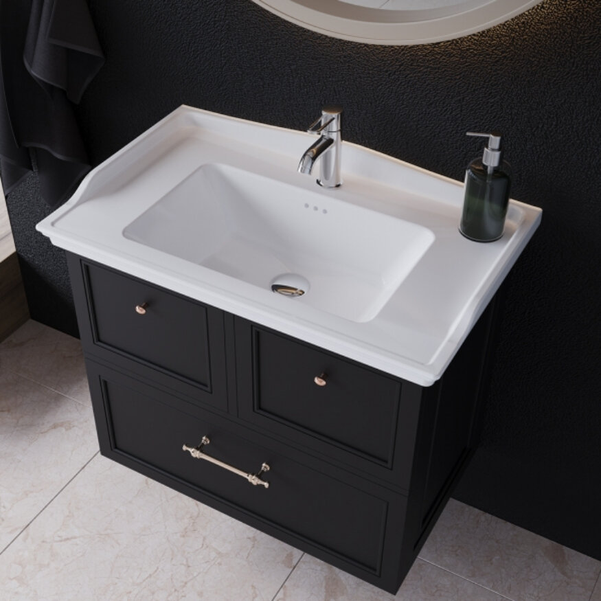 Cerastyle Kapadokya Etajerli Lavabo 80x48 cm - Cerastyle