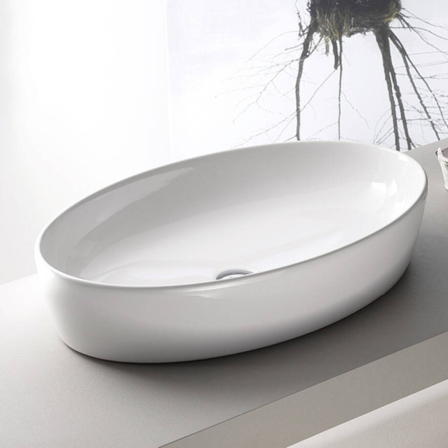 Cerastyle One Tezgah Üstü Deliksiz Lavabo 67x42 cm - 1