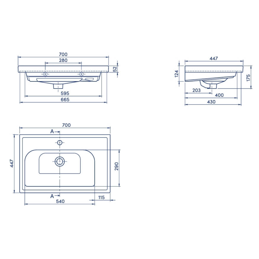 Cerastyle Frame Etajerli Lavabo 70x45 cm - 3