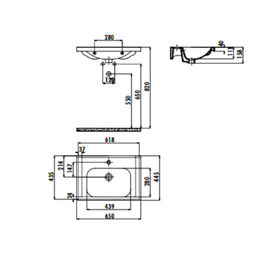 Creavit Eksen Lavabo 45x65 cm - 2