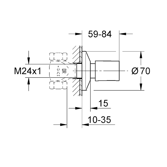 GROHE BauCosmopolitan Neutral Ankastre Stop Valf - 2