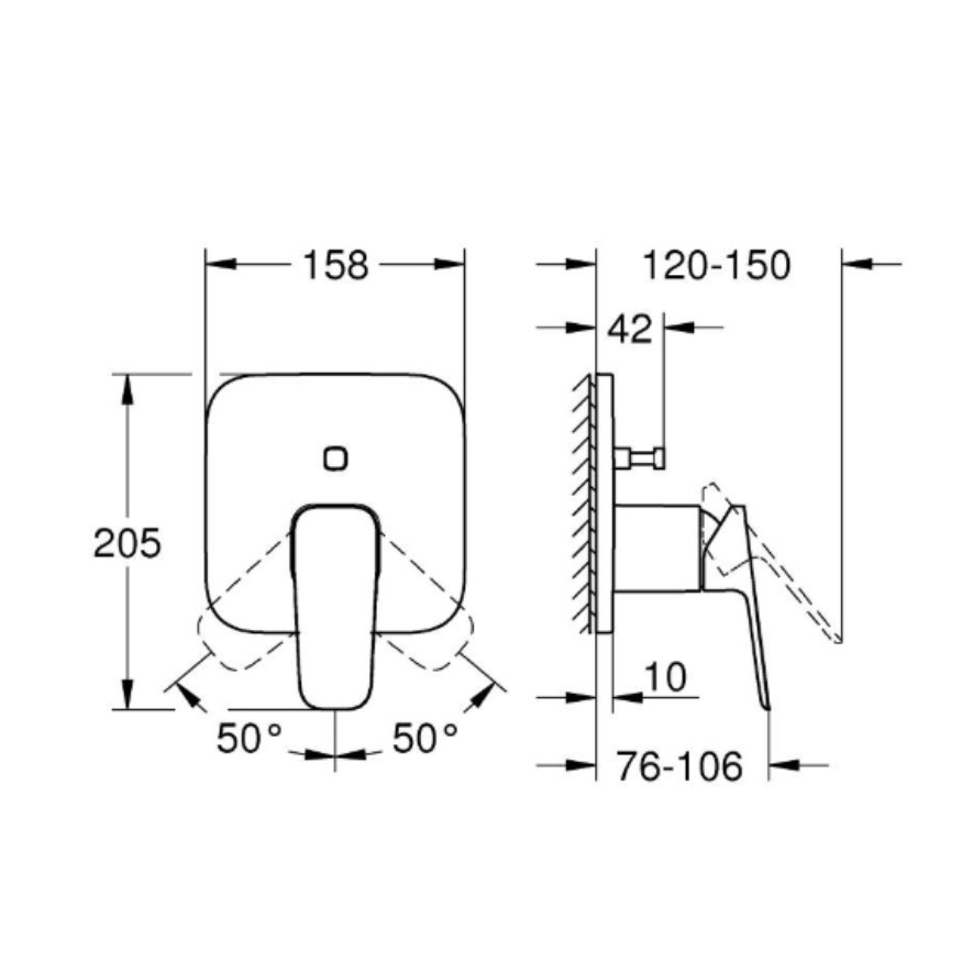 GROHE Cubeo Ankastre Banyo/Duş Bataryası 1017780000 - 2