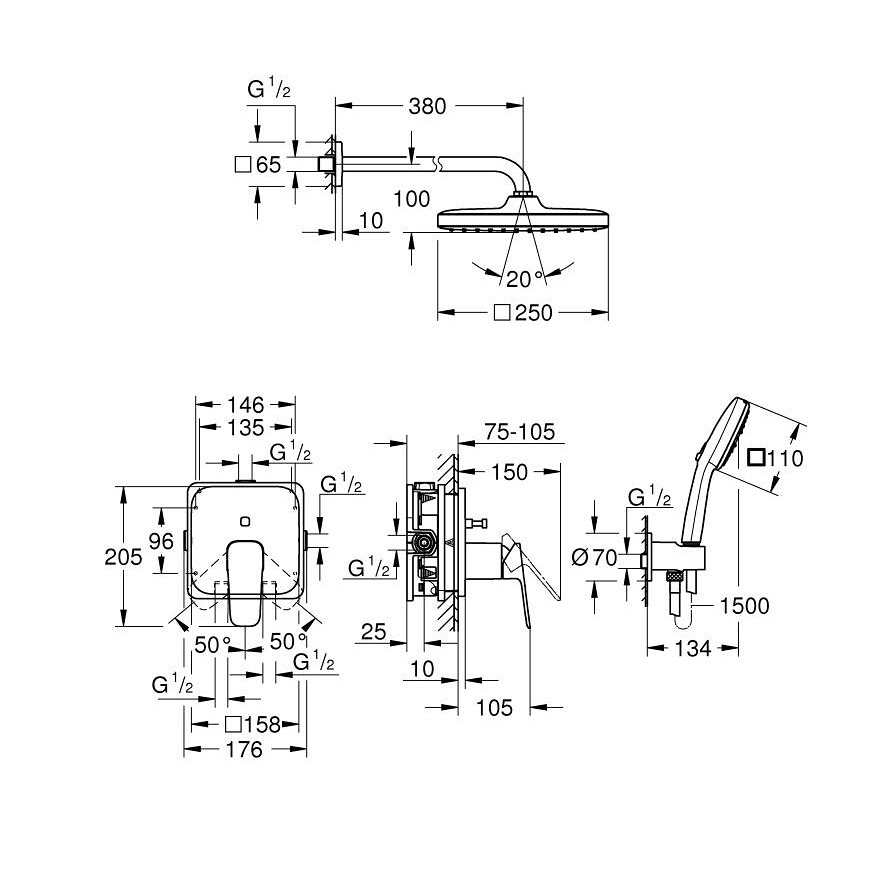 GROHE Cubeo Duş Seti - 2