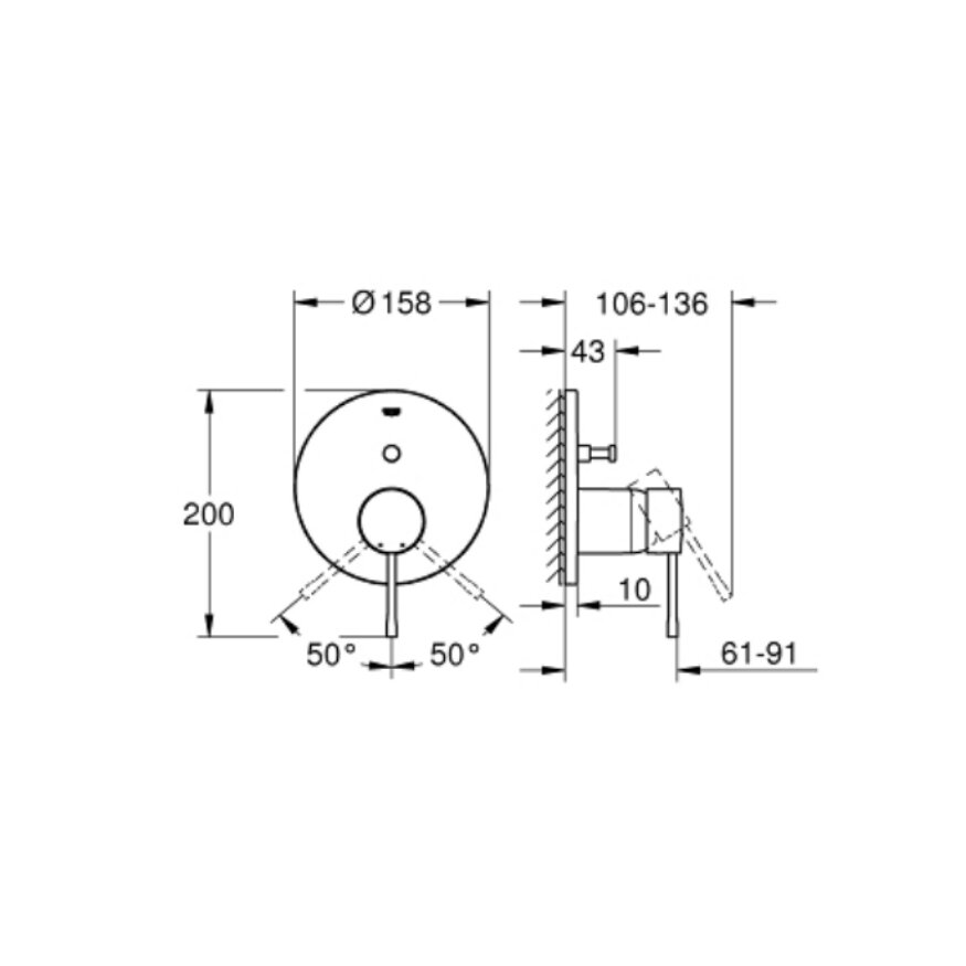 GROHE Essence Ankastre Banyo / Duş Bataryası 24167KF1 - 5