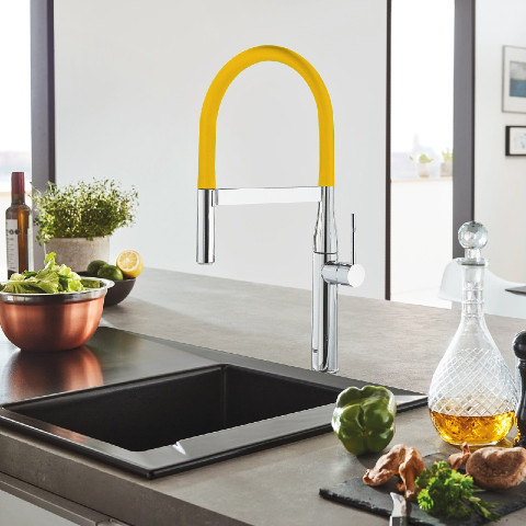 Grohe - GROHE Essence New Professional Mutfak Bataryası Sarı