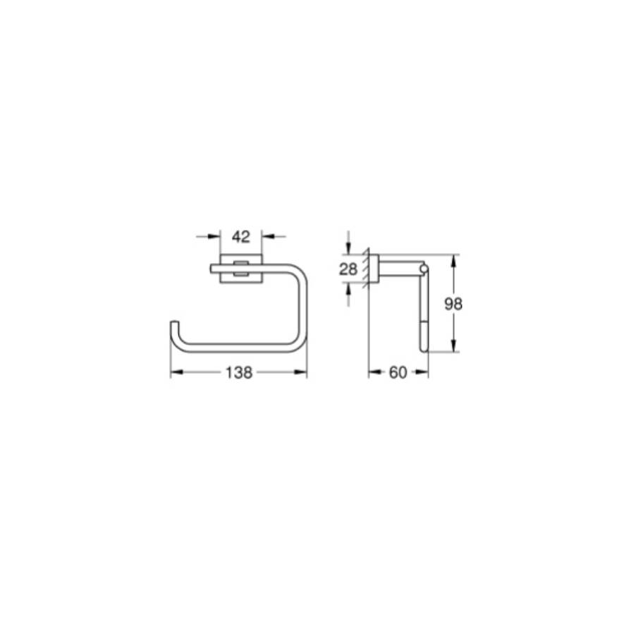 GROHE Essentials Cube Kapaksız Tuvalet Kağıtlığı 40507001 - 2