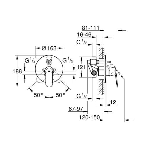 GROHE Eurocosmo Ankastre Banyo Bataryası - 2