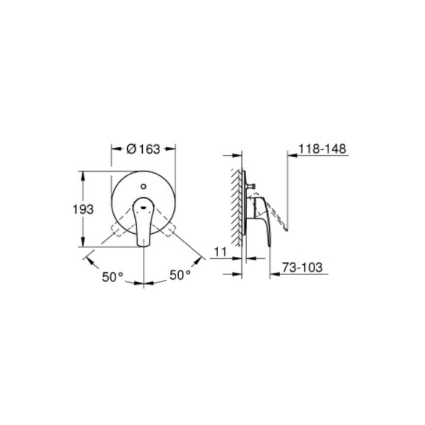 GROHE Eurosmart Ankastre Banyo / Duş Bataryası 194502433 - 5