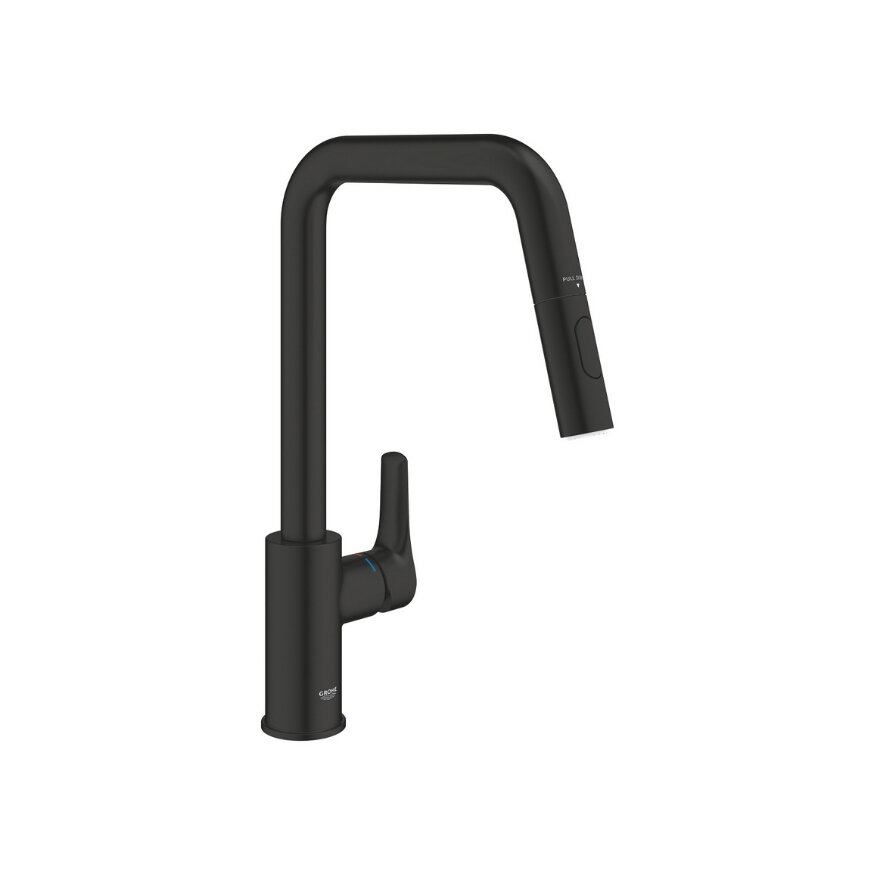 GROHE Eurosmart Spiralli Siyah Eviye Bataryası 306192430 - Grohe