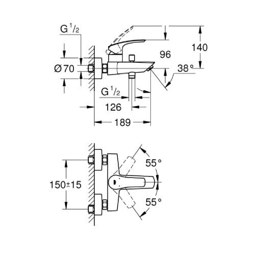 GROHE Eurosmart Banyo Bataryası - 4