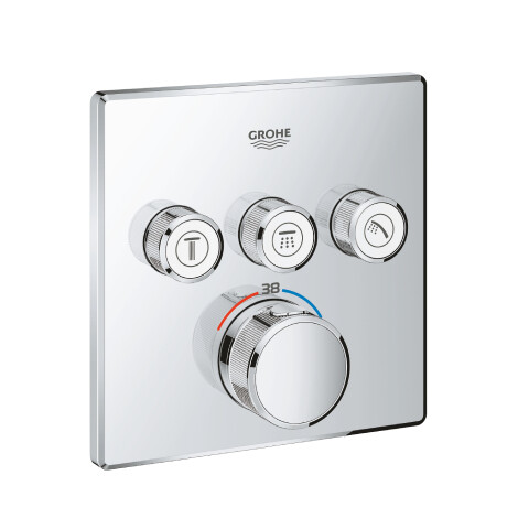 Grohe - GROHE Grohtherm SmartControl Ankastre Termostatik Duş Bataryası Kare