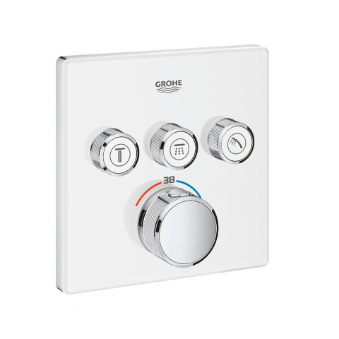 Grohe - GROHE Grohtherm SmartControl Ankastre Termostatik Duş Bataryası Kare Ay Beyazı