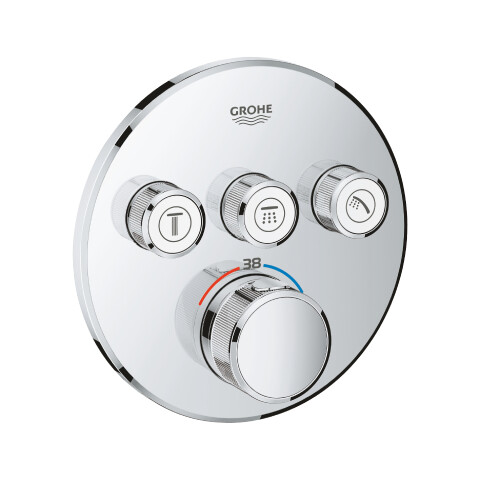 Grohe - GROHE Grohtherm SmartControl Ankastre Termostatik Duş Bataryası Yuvarlak