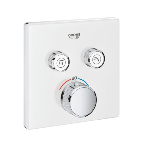 Grohe - GROHE Grohtherm SmartControl Ankastre Termostatik Duş Bataryası Kare Ay Beyazı