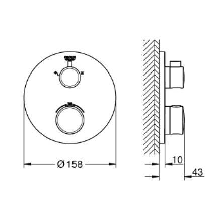 GROHE Grohtherm Termostatik Banyo/Duş Bataryası 1022082430 - 2