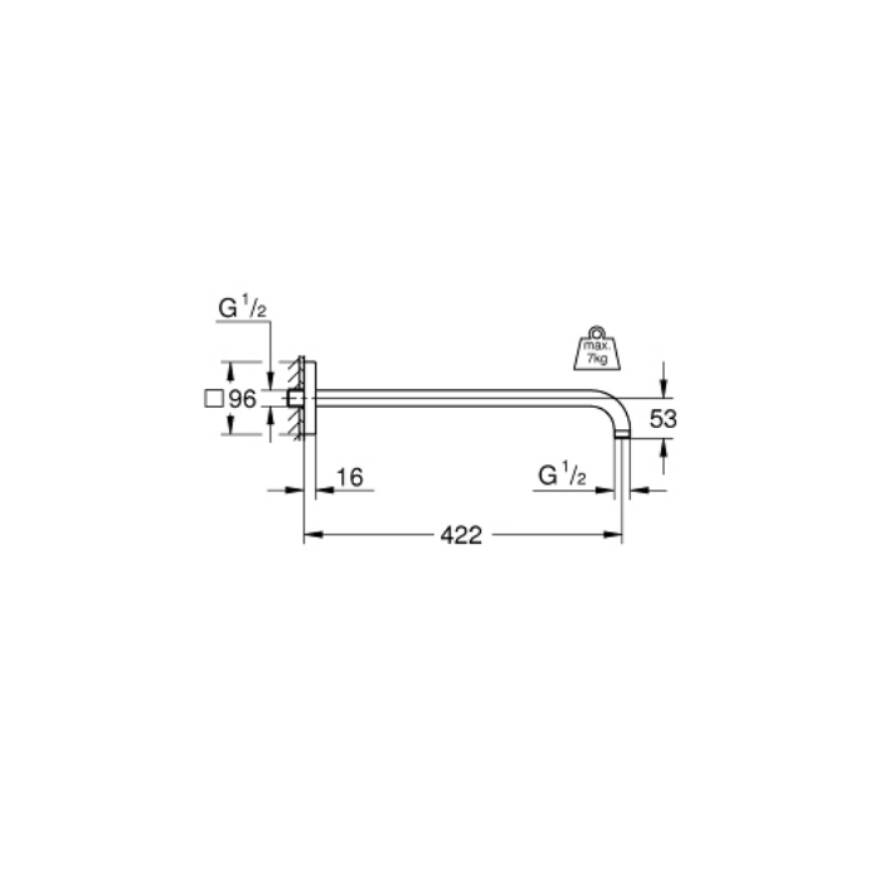 GROHE Rainshower Duş Kolu 422 mm - 2
