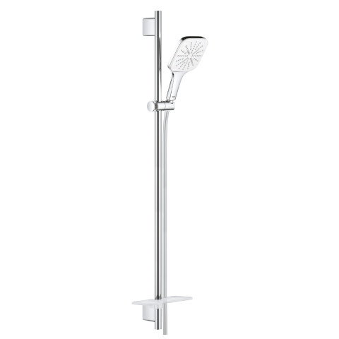 GROHE Rainshower SmartActive 130 Cube Sürgülü Duş Seti Ay Beyazı Sabunluk Raflı