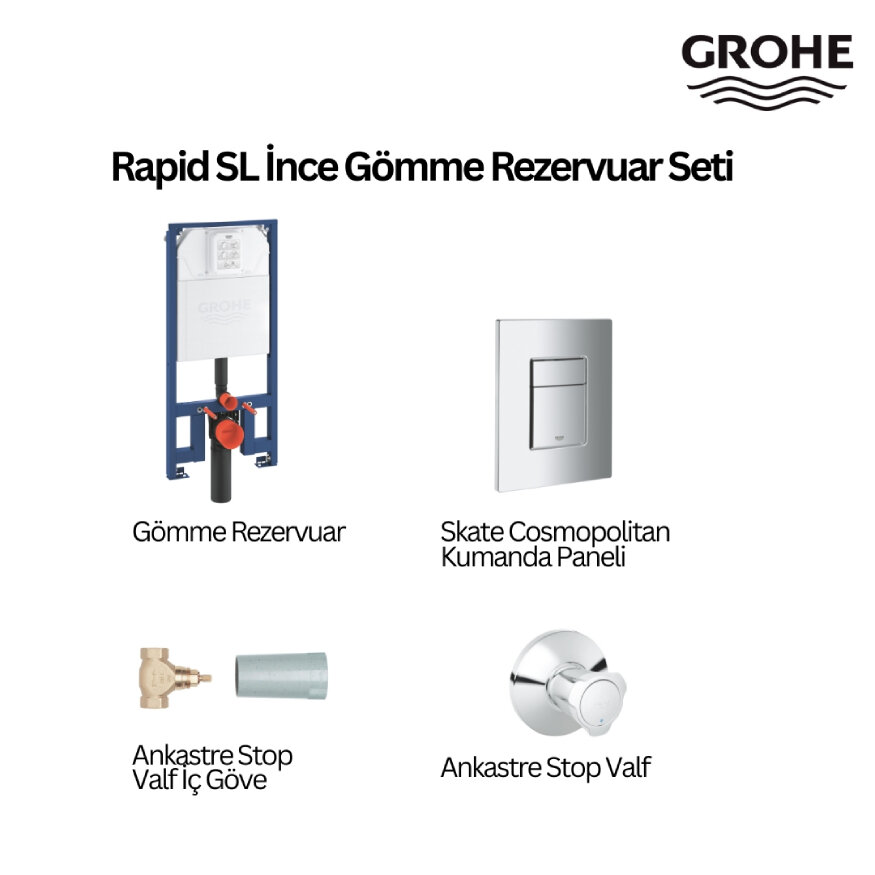 GROHE Rapid SL İnce Gömme Rezervuar Seti - Grohe