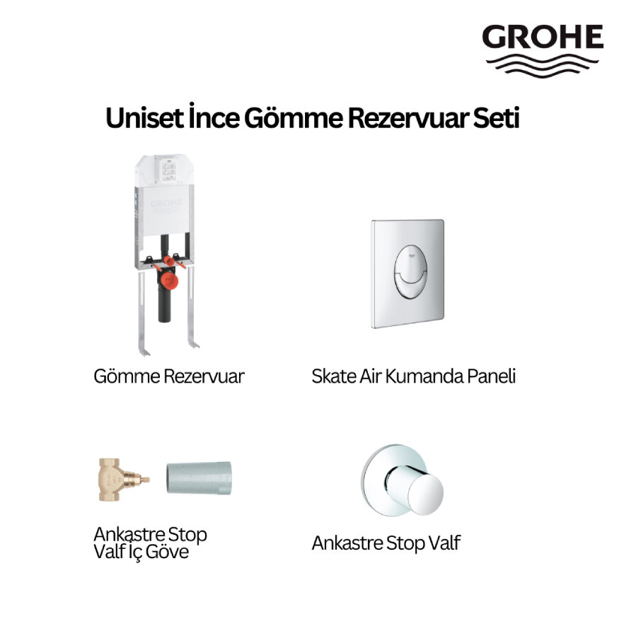 GROHE Uniset İnce Gömme Rezervuar Seti - Grohe