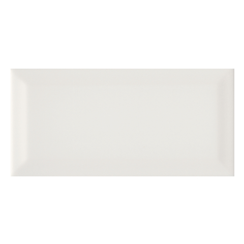 KARO Metro Seramik 10x20 cm Parlak White Bevelled Duvar Karosu