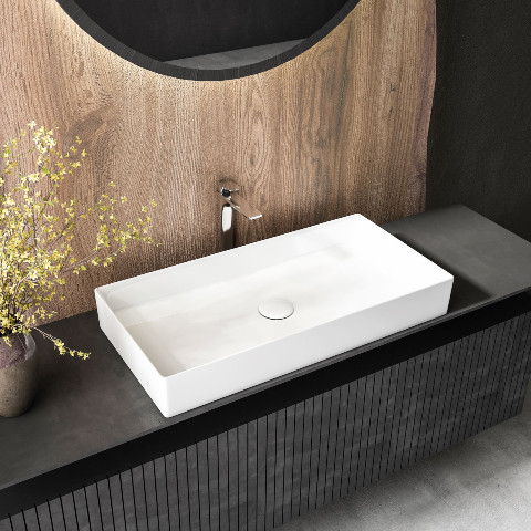 Lucco - Lucco Balance Tezgah Üstü Lavabo 75 cm Beyaz