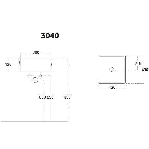 Lucco Decente Tezgah Üstü Lavabo 40 cm Beyaz - 5