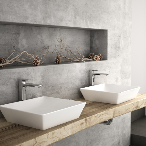Lucco Decente Tezgah Üstü Lavabo 40 cm Beyaz - 3