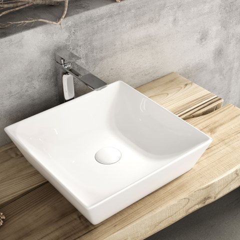 Lucco - Lucco Decente Tezgah Üstü Lavabo 40 cm Beyaz