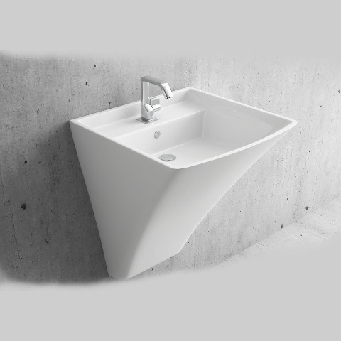 Lucco - Lucco Loop Asma Monoblok Lavabo 50 cm Beyaz