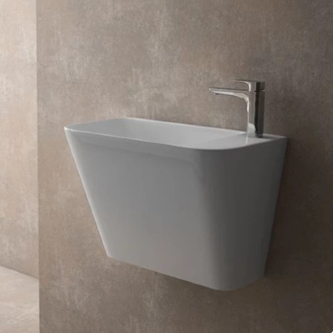 Lucco - Lucco Primo Mini Monoblok Lavabo 28x50 cm Beyaz