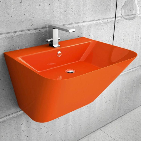 Lucco - Lucco Moena Yarım Monoblok Lavabo 55 cm Turuncu