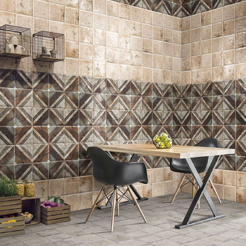 MAINZU Ceramica - Mainzu 20x20 cm Tin Tile Diagonal Dekor Duvar Karosu