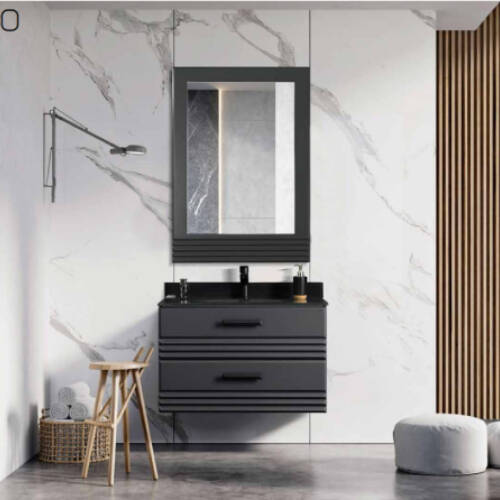 Martat Banyo Flow 80 cm Banyo Dolabı Mat Antrasit - 1