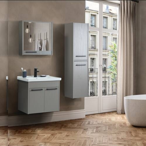 Martat Banyo New Sofia 65 cm Banyo Dolabı Kül Gri - 1