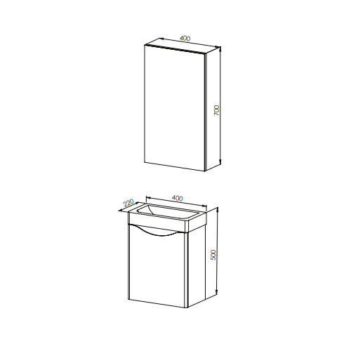 Martat Banyo Zen 40 cm Banyo Dolabı Mat Antrasit - 2