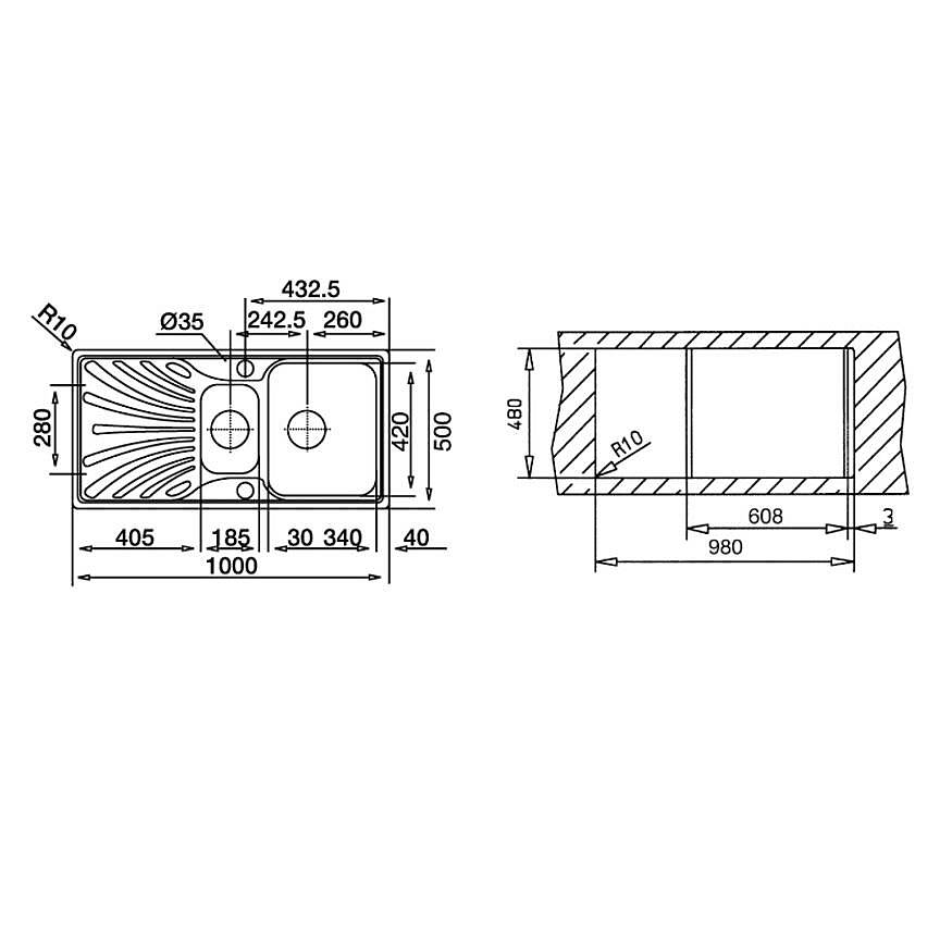 Teka Princess 60 B Paslanmaz Çelik Sol Damlalıklı Eviye - 2