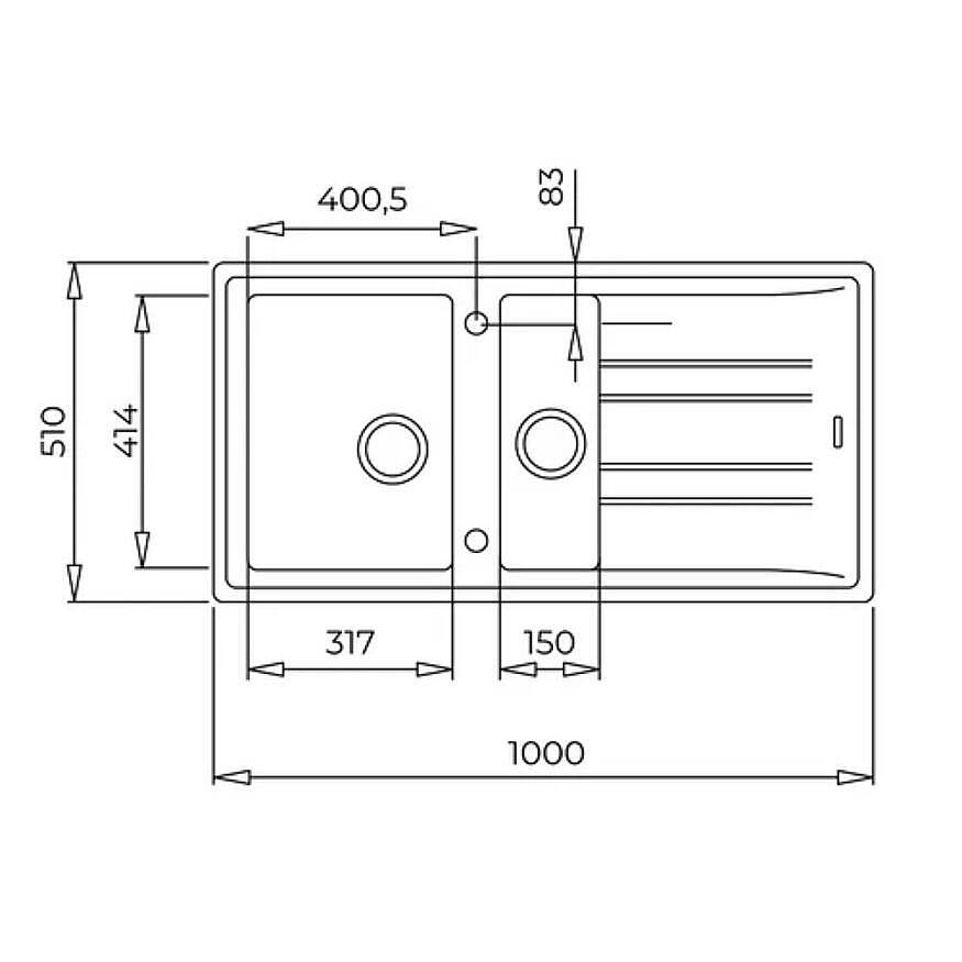 Teka Stone 60 B-TG 1½B 1D Gri Tegranit Eviye 115360000 - 2