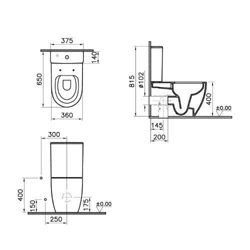 VitrA Sento Rezervuarlı Klozet Takımı 5987B003-0092 - 4